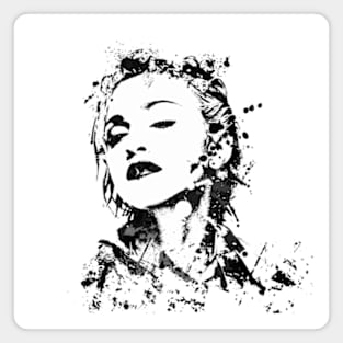 Madonna Portrait Watercolor Splatter BW Magnet